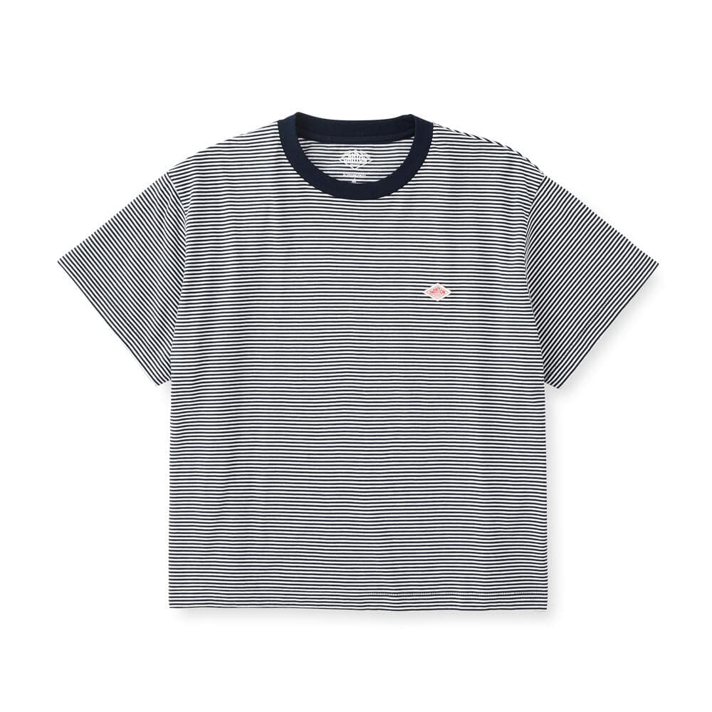 DANTON - ダントン　Tシャツ WOMEN'S SHORT SLEEVE SEMI CROP T-SHIRT STRIPE｜CUT AND SEWN