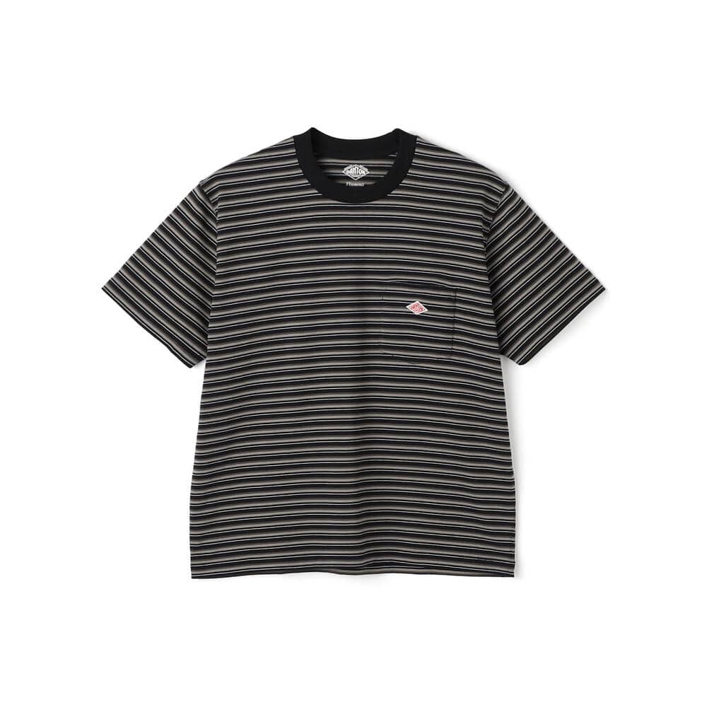 WOMEN'S SHORT SLEEVE POCKET T-SHIRT STRIPE｜CUT AND SEWN