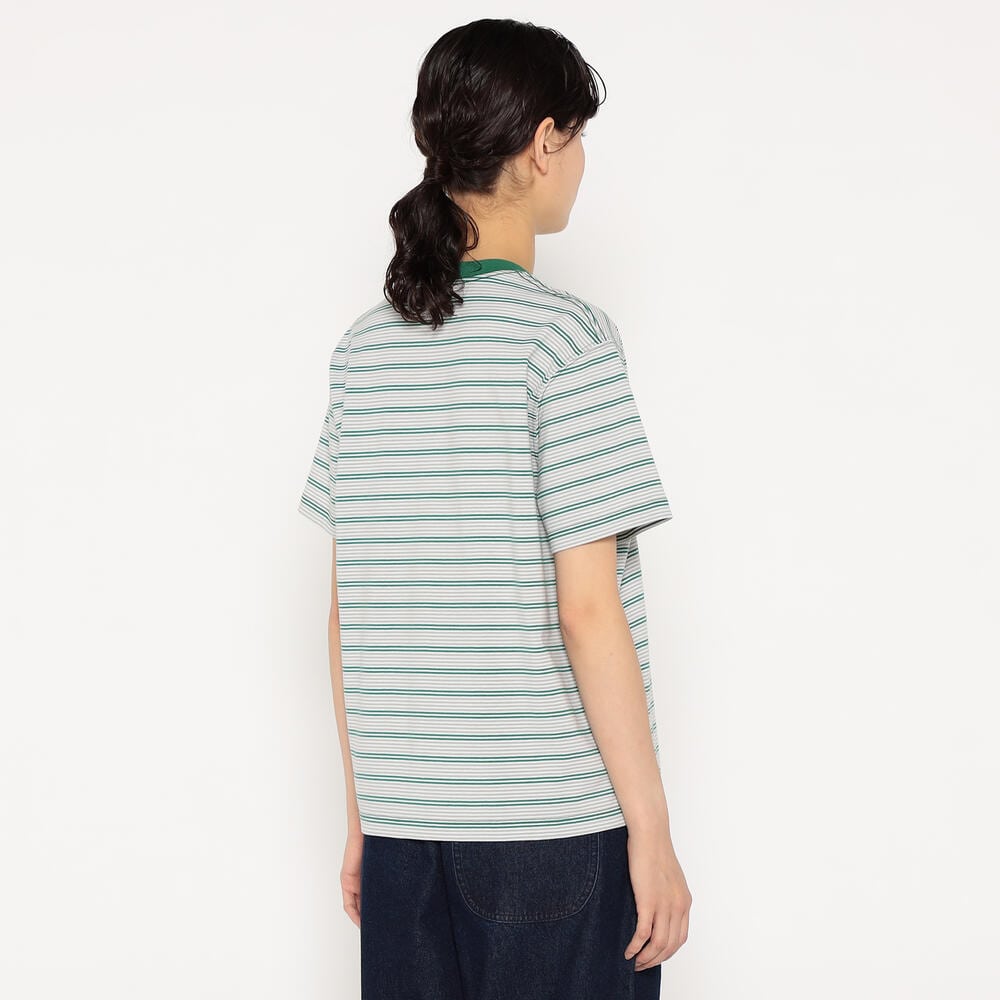 DANTON ダントン WOMEN'S SHORT SLEEVE POCKET T-SHIRT STRIPE｜CUT AND SEWN