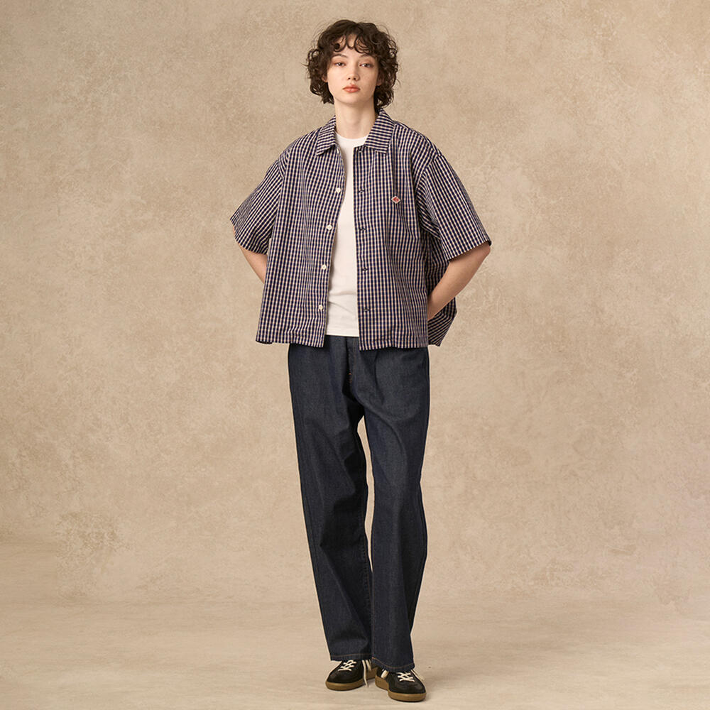 WOMEN'S COTTON POPLIN HALF SLEEVE SHIRT PLAID｜SHIRT｜DANTON