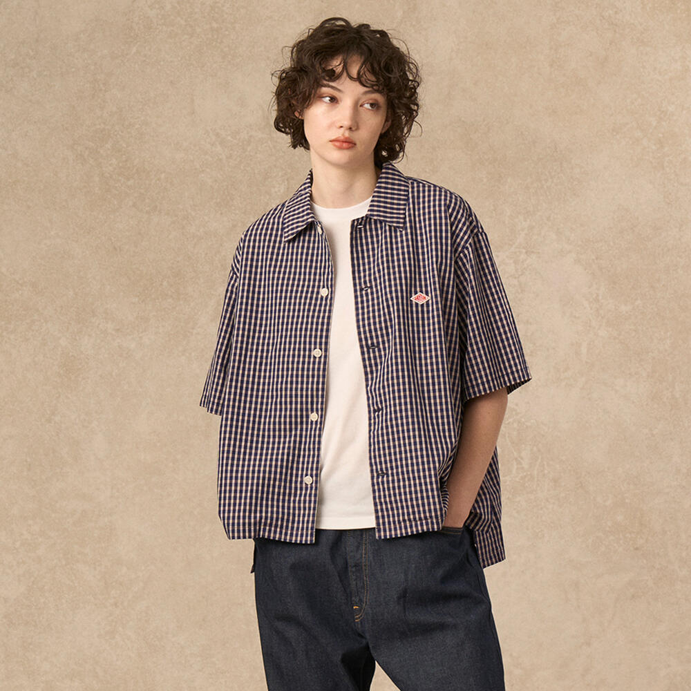 DANTON ダントン WOMEN'S COTTON POPLIN HALF SLEEVE SHIRT PLAID｜SHIRT｜DANTON