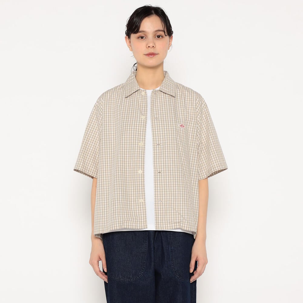 WOMEN'S COTTON POPLIN HALF SLEEVE SHIRT PLAID｜SHIRT｜DANTON
