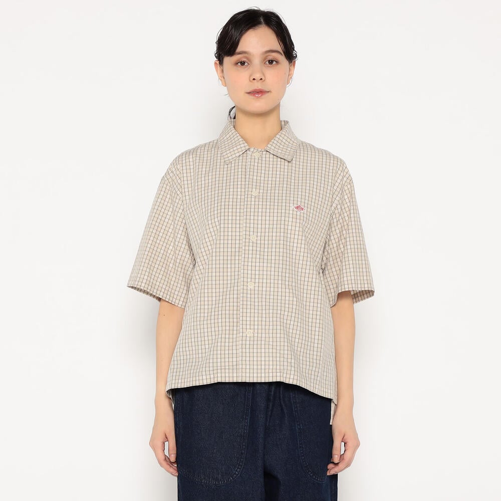 WOMEN'S COTTON POPLIN HALF SLEEVE SHIRT PLAID｜SHIRT｜DANTON