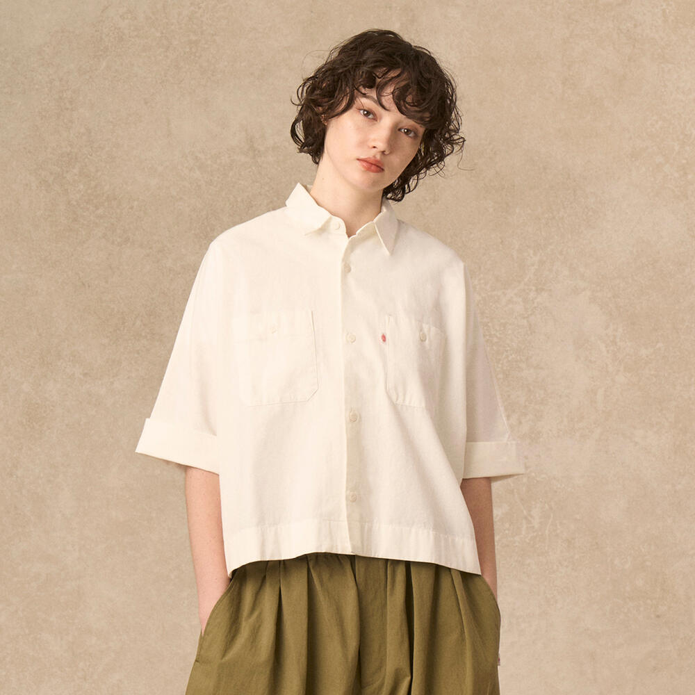 美品 DANTON 半袖ワークシャツ 36 デニム シャンブレーフランス製ロゴ 美品 DANTON 半袖ワークシャツ 36 デニム シャンブレーフランス