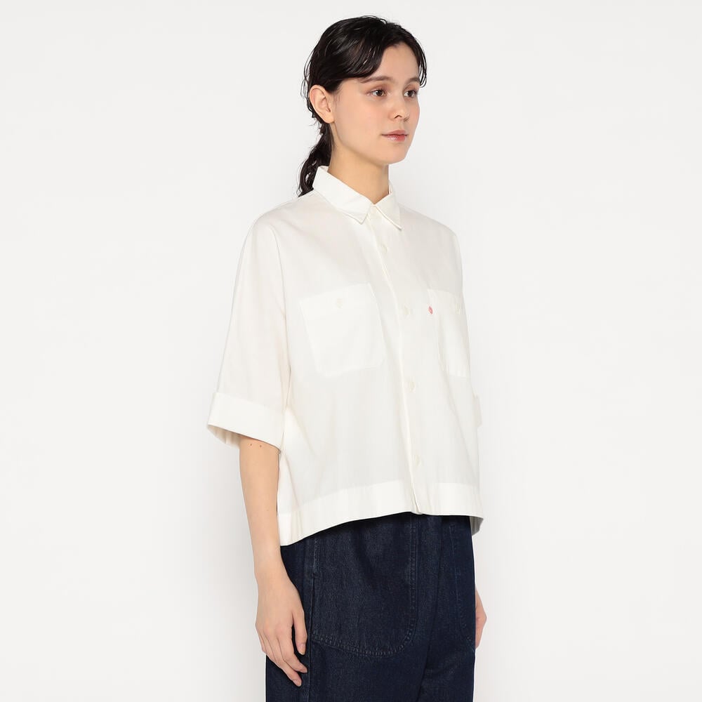 美品 DANTON 半袖ワークシャツ 36 デニム シャンブレーフランス製ロゴ 美品 DANTON 半袖ワークシャツ 36 デニム シャンブレーフランス