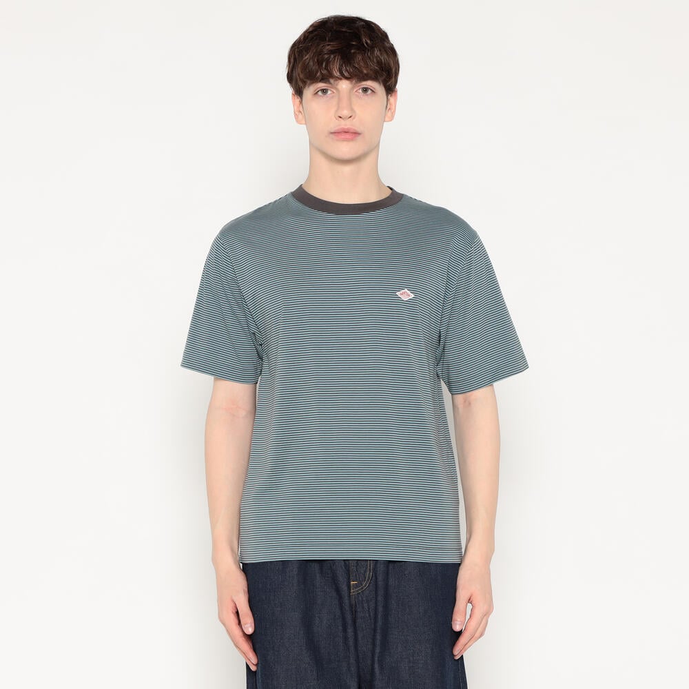 ダントン ストライプ ネイビー MEN'S SHORT SLEEVE INNER T-SHIRT STRIPE｜CUT AND SEWN