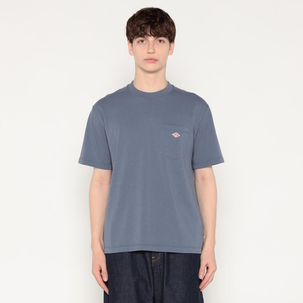 ダントン　MHL. モスグリーン　ポケット付き Tシャツ S ダントン (DANTON) WOMEN'S SHORT SLEEVE POCKET T-SHIRT PLAIN