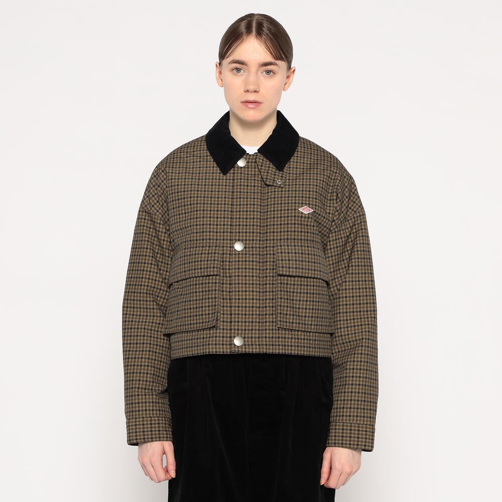 WOMEN'S NYLON TUSSAH SHORT JACKET PLAID｜COAT｜DANTON(ダントン