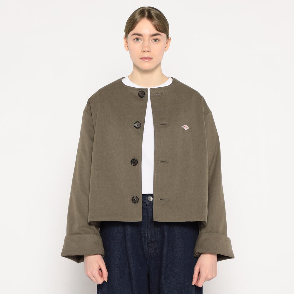 WOMEN'S WOOL LIKE INSULATION COLLARLESS WIDE JACKET｜COAT｜DANTON