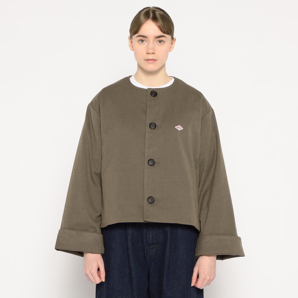 WOMEN'S WOOL LIKE INSULATION COLLARLESS WIDE JACKET｜COAT｜DANTON