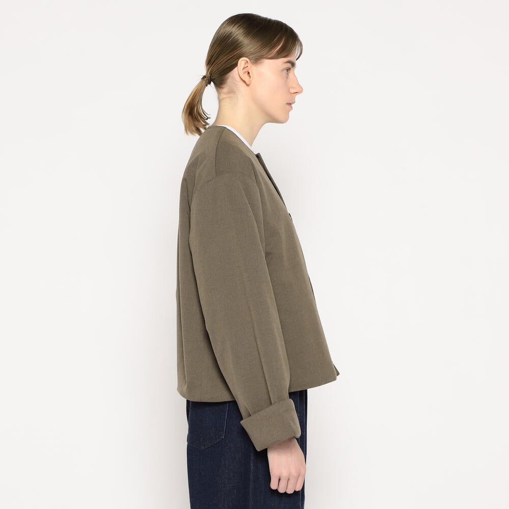 WOMEN'S WOOL LIKE INSULATION COLLARLESS WIDE JACKET｜COAT｜DANTON