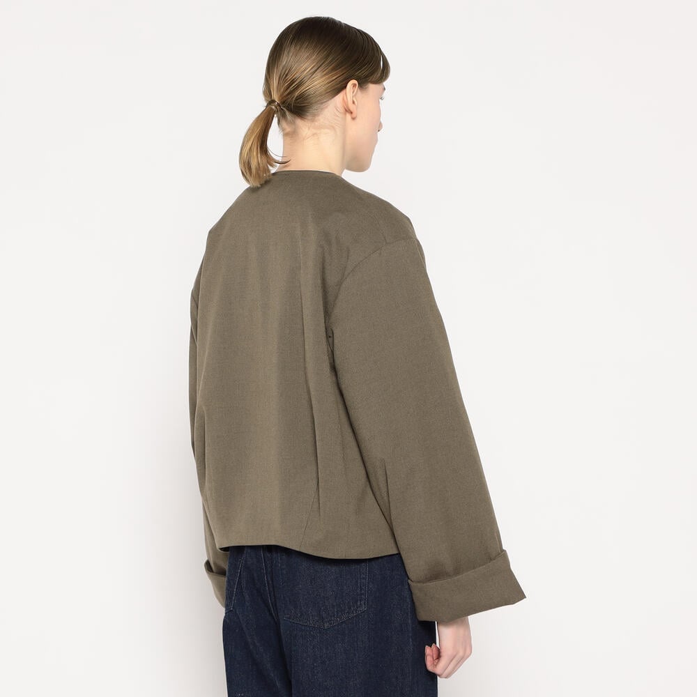 WOMEN'S WOOL LIKE INSULATION COLLARLESS WIDE JACKET｜COAT｜DANTON