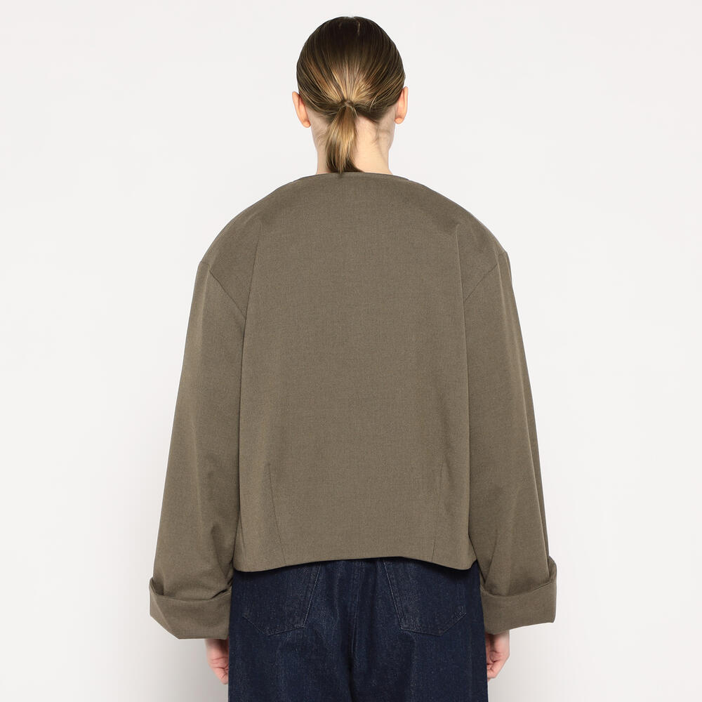 WOMEN'S WOOL LIKE INSULATION COLLARLESS WIDE JACKET｜COAT｜DANTON