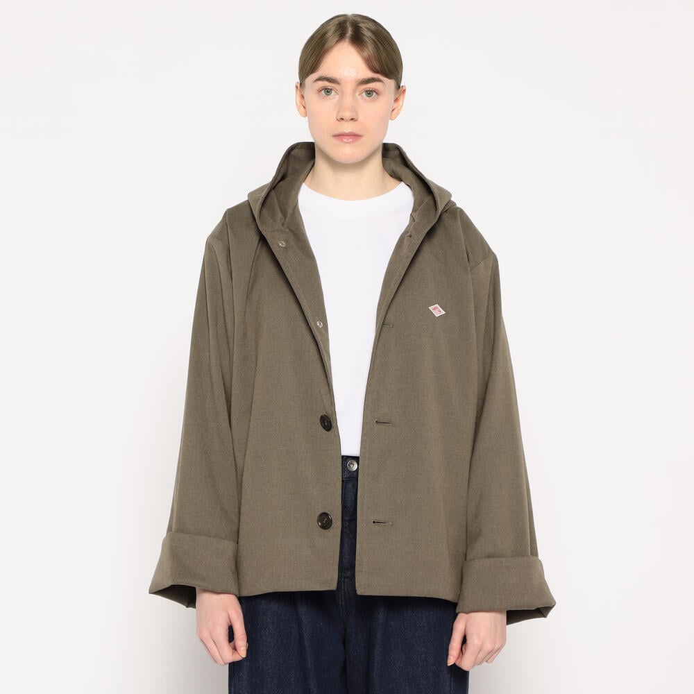 WOMEN'S WOOL LIKE INSULATION HOODED WIDE JACKET｜COAT｜DANTON