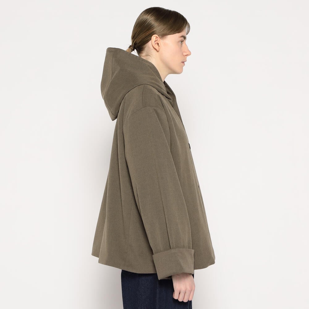 WOMEN'S WOOL LIKE INSULATION HOODED WIDE JACKET｜COAT｜DANTON
