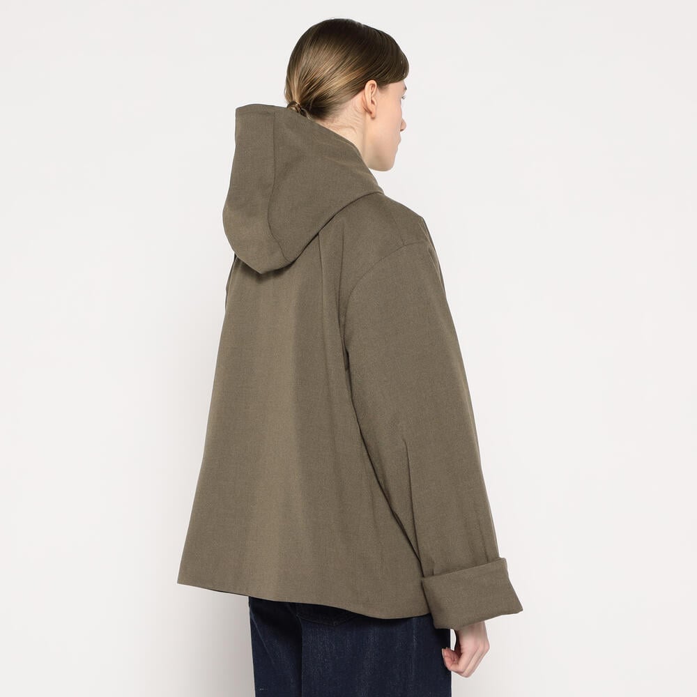 WOMEN'S WOOL LIKE INSULATION HOODED WIDE JACKET｜COAT｜DANTON