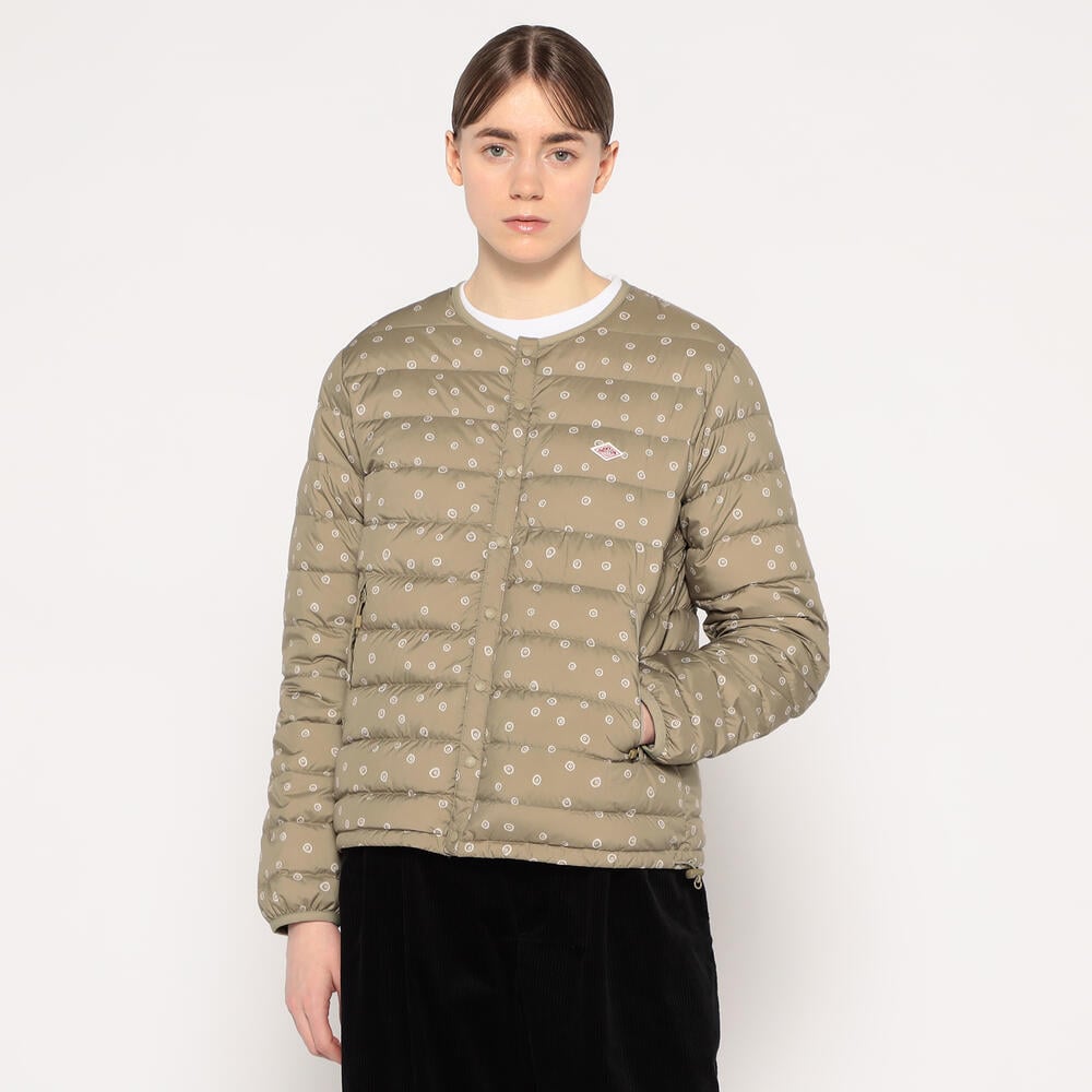 ダントン WOMEN'S CREWNECK INNER DOWN JACKET Danton - Women's Inner Down Crewneck Jacket in Light Brown