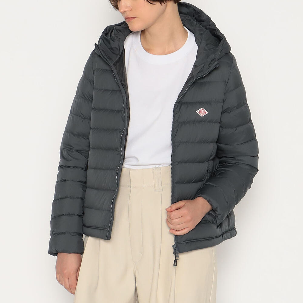 WOMEN'S NYLON TAFFETA MIDDLE DOWN HOODED JACKET｜COAT｜DANTON