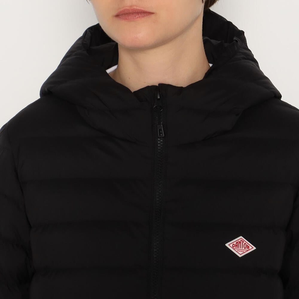 WOMEN'S NYLON TAFFETA MIDDLE DOWN HOODED JACKET｜COAT｜DANTON