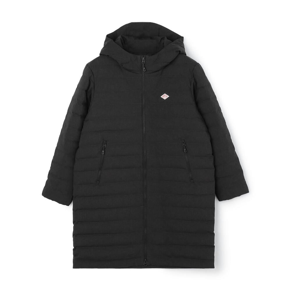 DANTON /ダントン POLYESTER DOWN ブラック S WOMEN'S WOOL LIKE POLYESTER MIDDLE DOWN HOODED COAT｜COAT｜DANTON