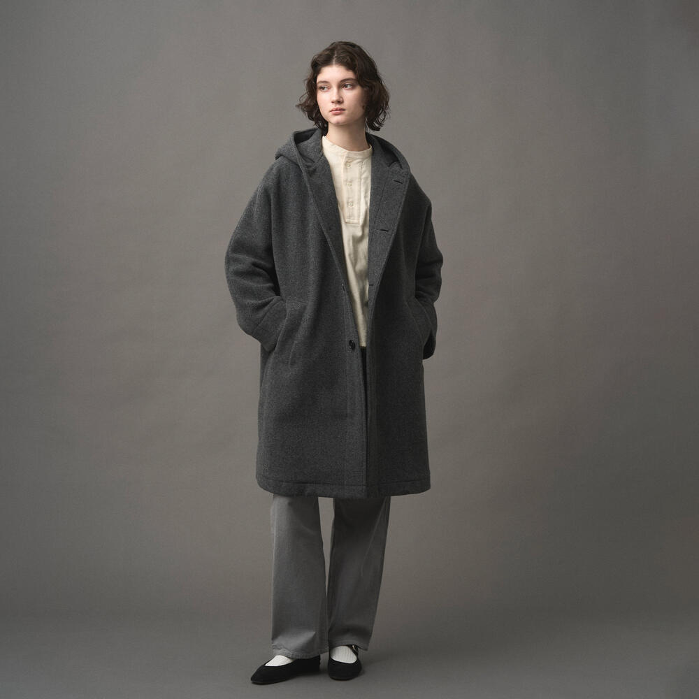 WOMEN'S WOOL LIGHT PILE HOODED COAT｜COAT｜DANTON(ダントン