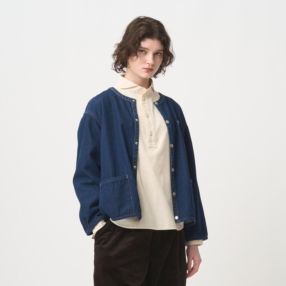 WOMEN'S DENIM COLLARLESS JACKET｜JACKET｜DANTON(ダントン