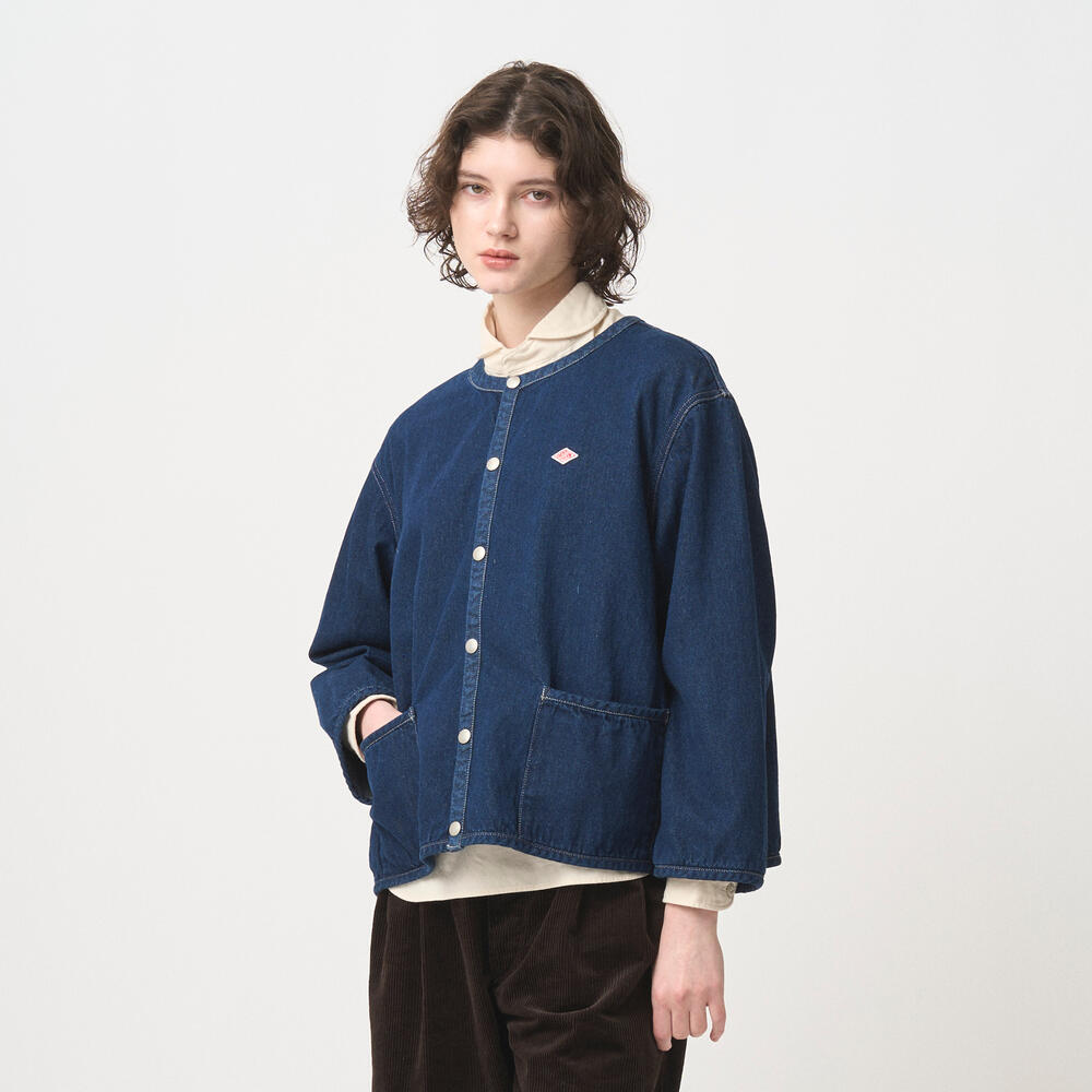 【美品】DANTON COLLARLESS JACKET Danton: Collarless Fleece Jacket (Black) | DSML E-SHOP