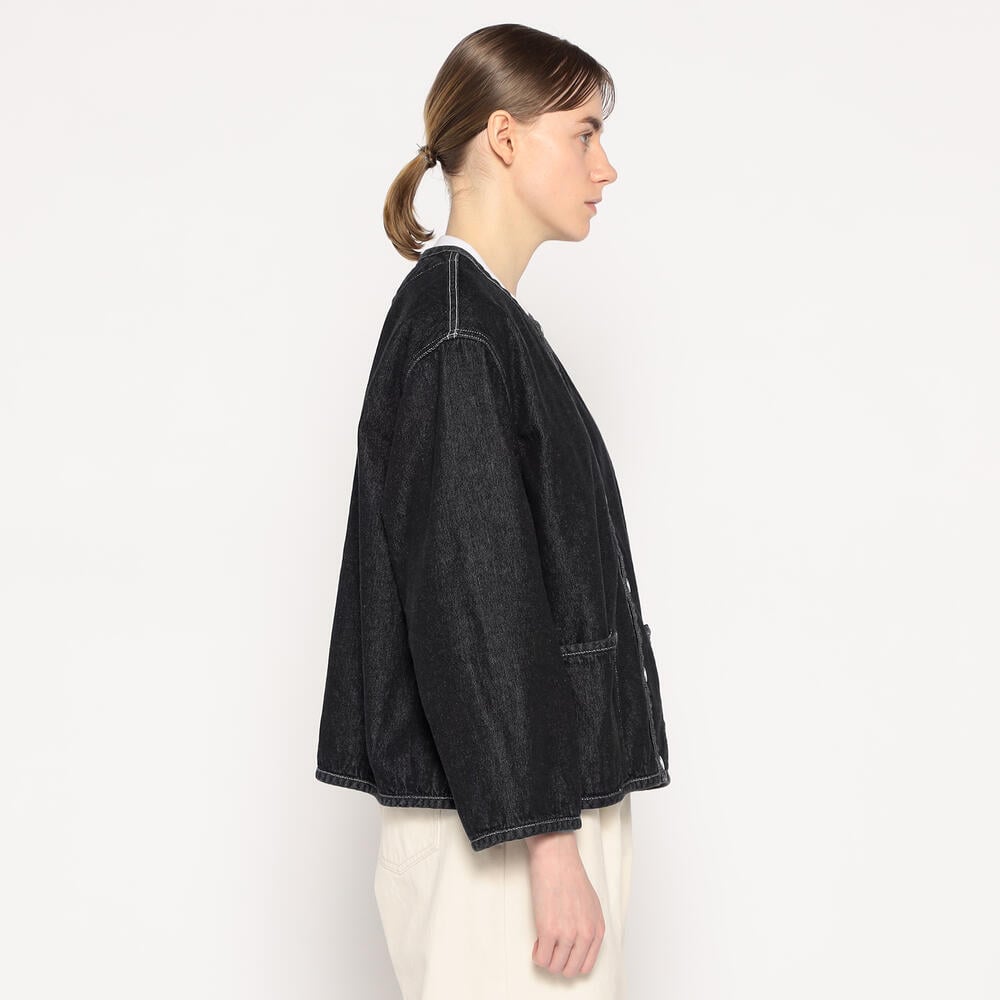 【美品】DANTON COLLARLESS JACKET DANTON/ WOMEN'S DENIM COLLARLESS JACKET