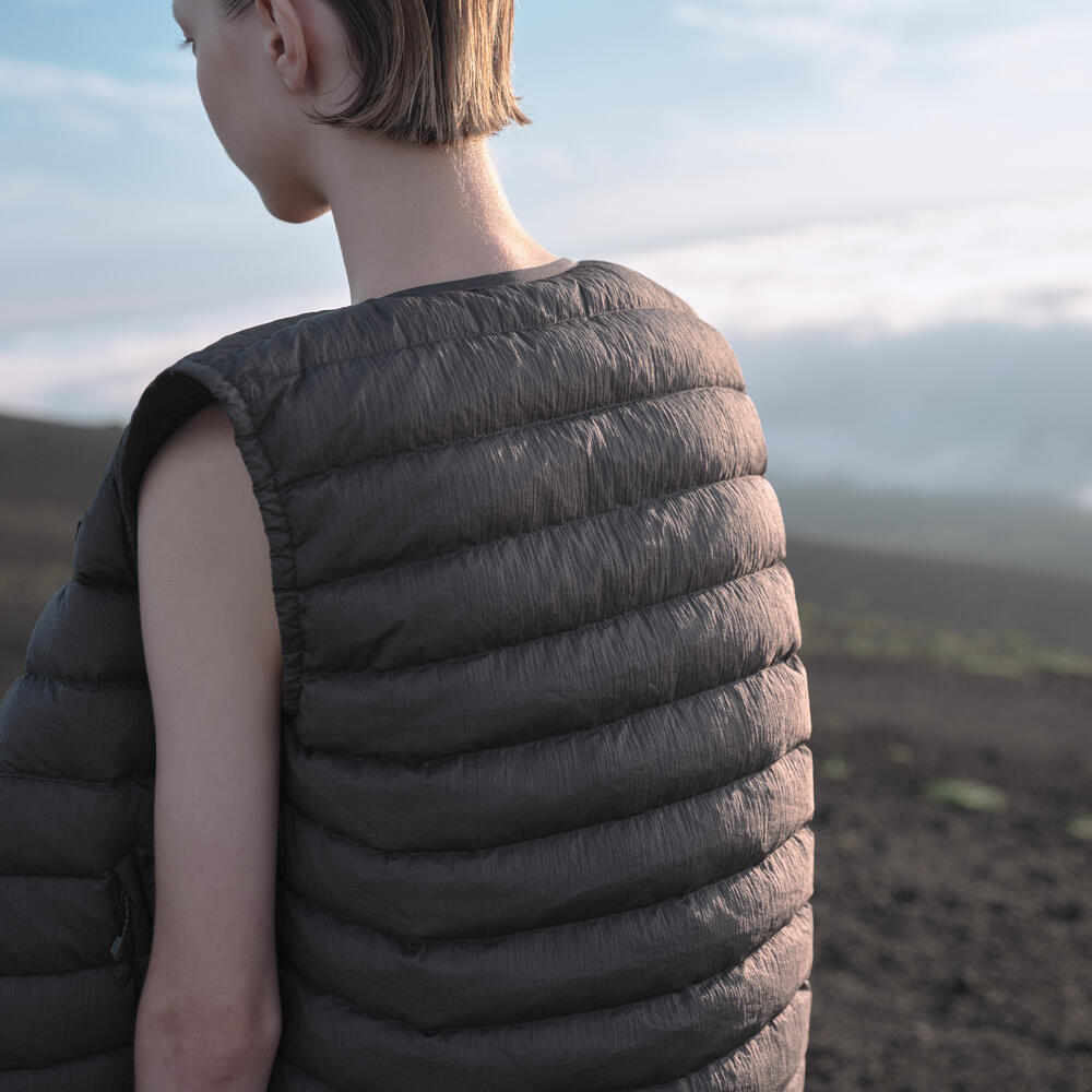 WOMEN'S NYLON TAFFETA WHITE GOOSE INNER DOWN VEST｜VEST