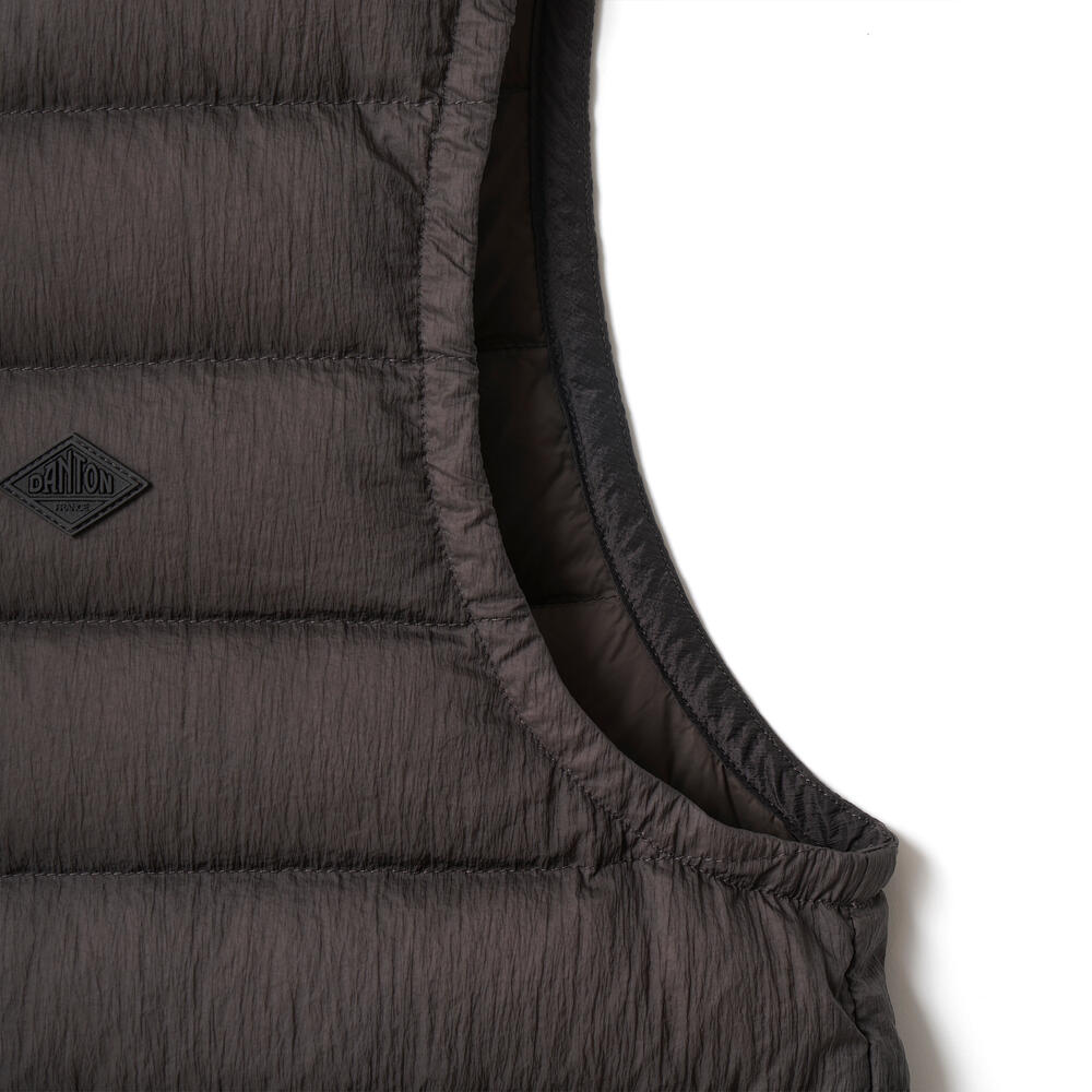 DANTON ダントンWOMEN'S HOODED DOWN VEST DANTON WOMEN'S NYLON TAFFETA WHITE GOOSE INNER DOWN VEST