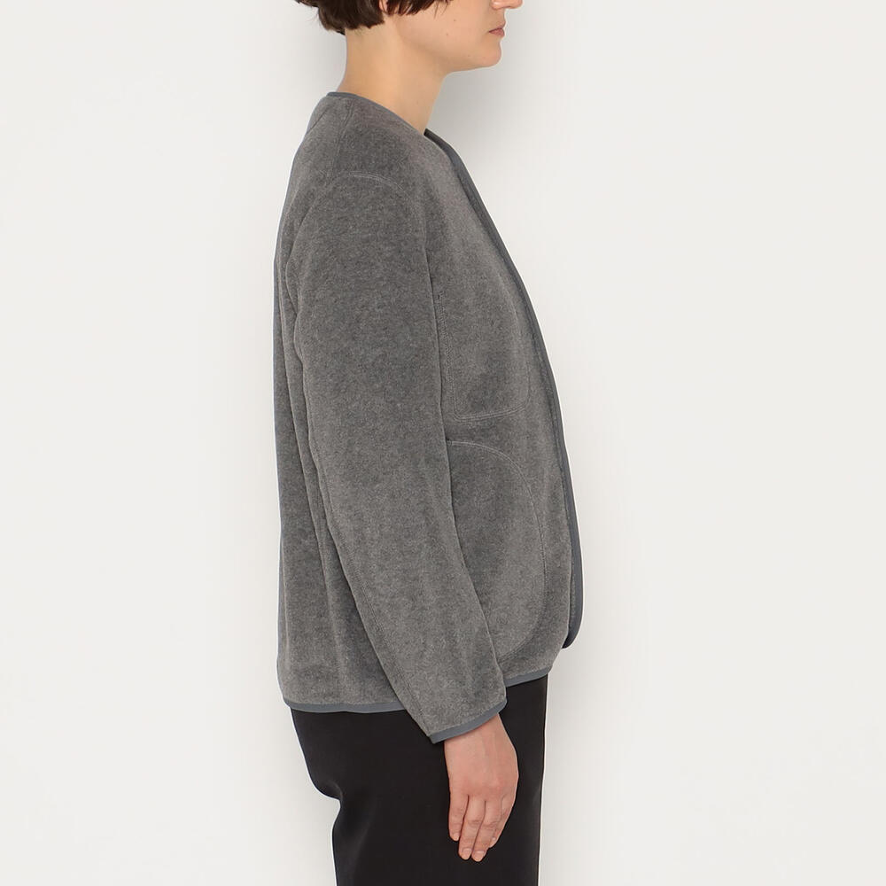 ジャケット・アウター DANTON WOMEN'S FLEECE COLLARLESS COAT Danton Women Fleece Collarless Long Jacket - Grey | Garmentory