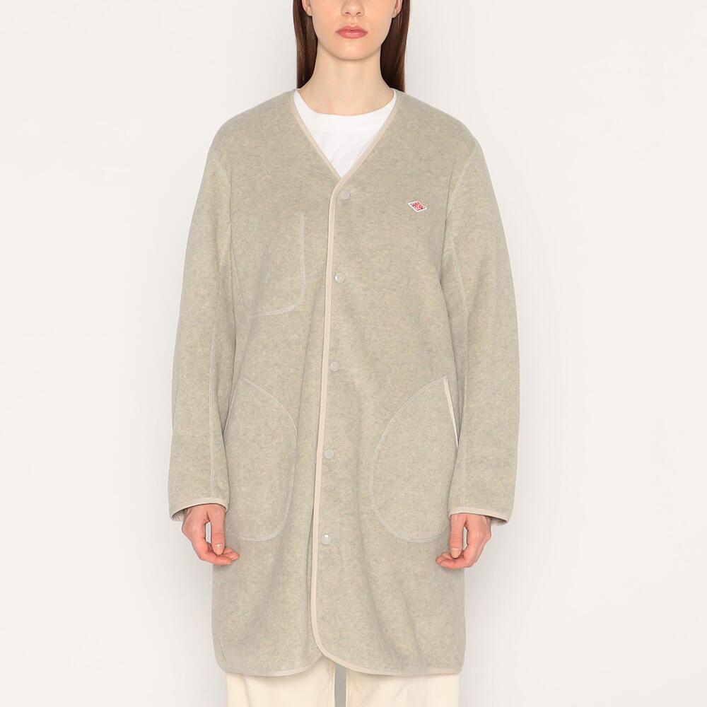 ジャケット・アウター DANTON WOMEN'S FLEECE COLLARLESS COAT DANTON（ダントン）の「WOMEN'S FLEECE COLLARLESS COAT（ノーカラー