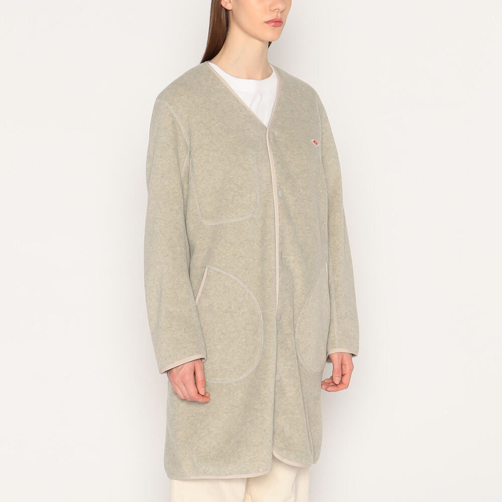 WOMEN'S FLEECE COLLARLESS COAT｜CUT AND SEWN｜DANTON(ダントン