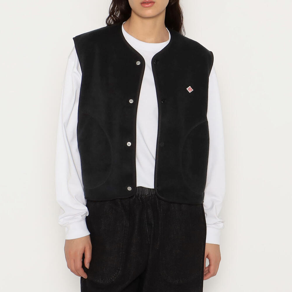 トップス DANTON WOMEN'S FLEECE COLLARLESS VEST WOMEN'S FLEECE COLLARLESS VEST｜CUT AND SEWN｜DANTON(ダントン