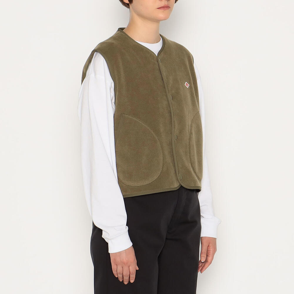 トップス DANTON WOMEN'S FLEECE COLLARLESS VEST WOMEN'S FLEECE COLLARLESS VEST｜CUT AND SEWN｜DANTON(ダントン