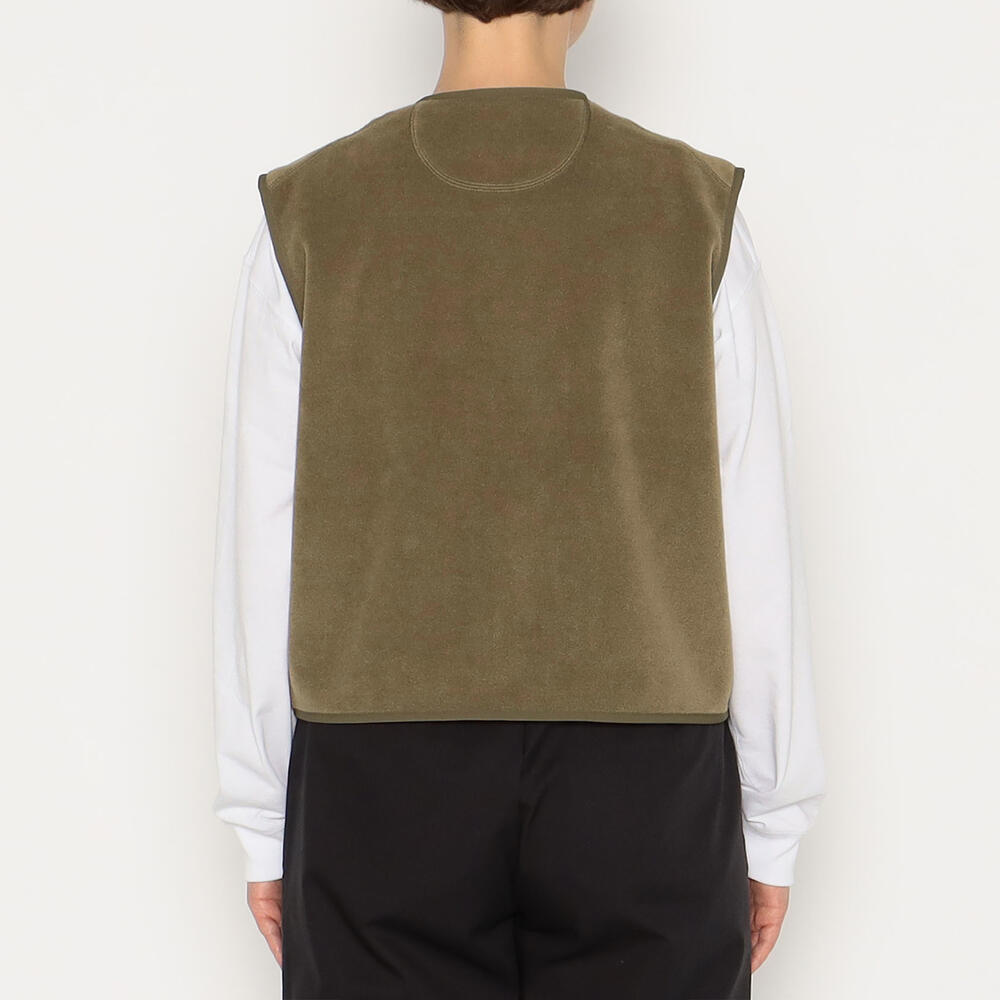 WOMEN'S FLEECE COLLARLESS VEST｜CUT AND SEWN｜DANTON(ダントン