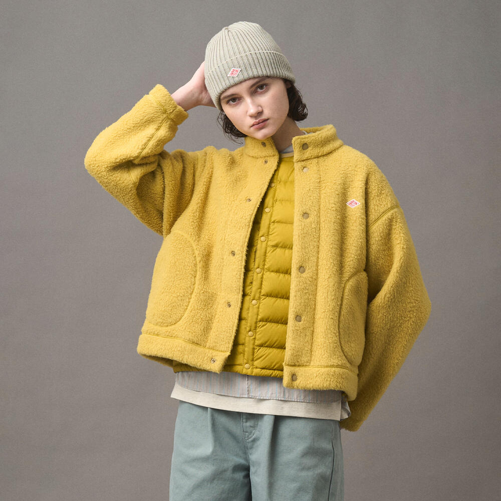WOMEN'S DOUBLE FACE BOA STAND COLLAR CARDIGAN｜CUT AND SEWN