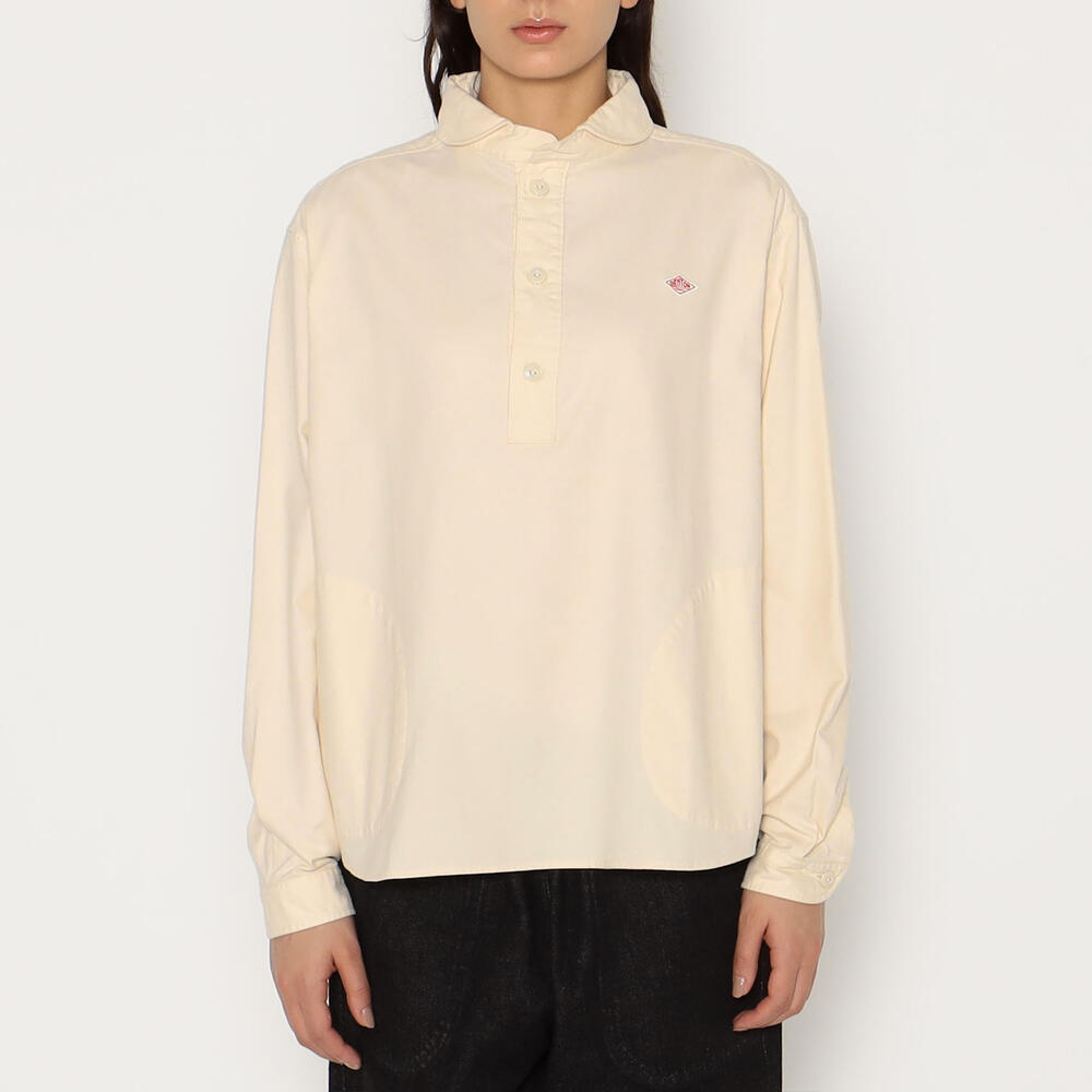 WOMEN'S COTTON FLANNEL ROUND COLLAR PULLOVER SHIRT｜SHIRT｜DANTON