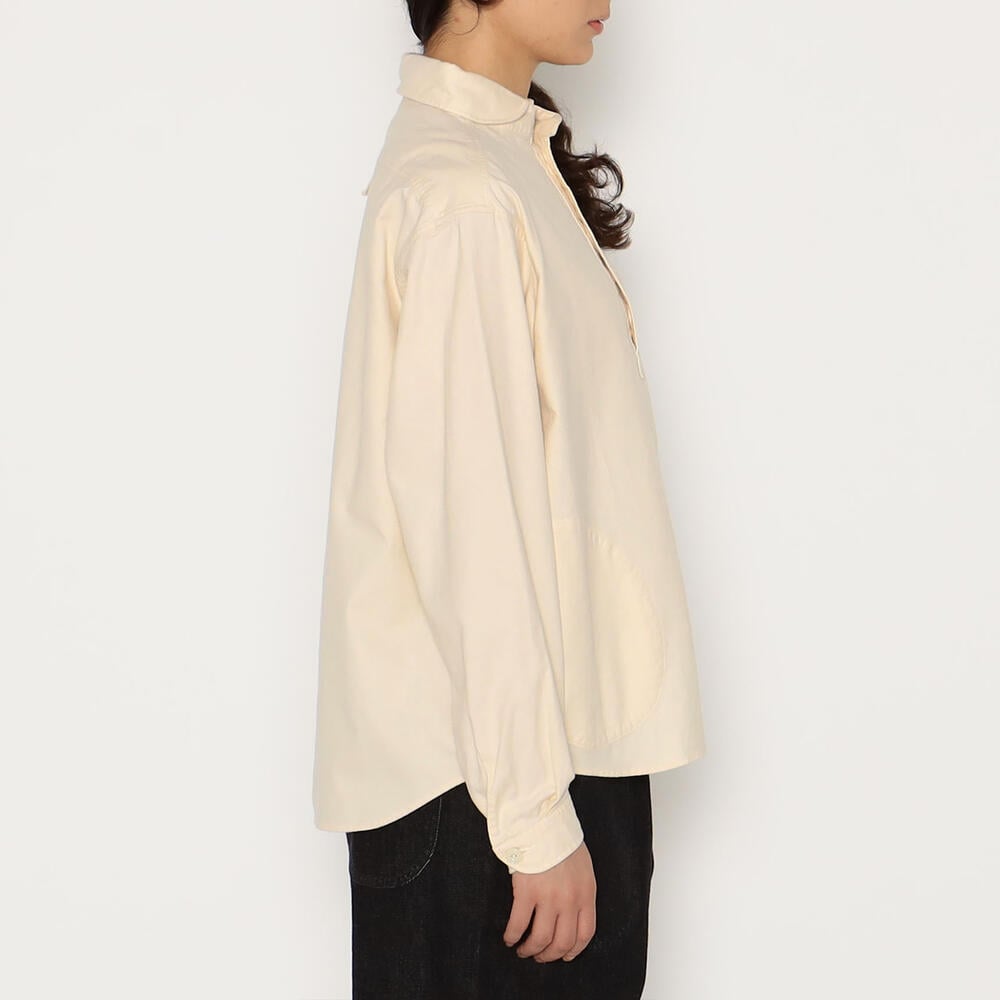 WOMEN'S COTTON FLANNEL ROUND COLLAR PULLOVER SHIRT｜SHIRT｜DANTON