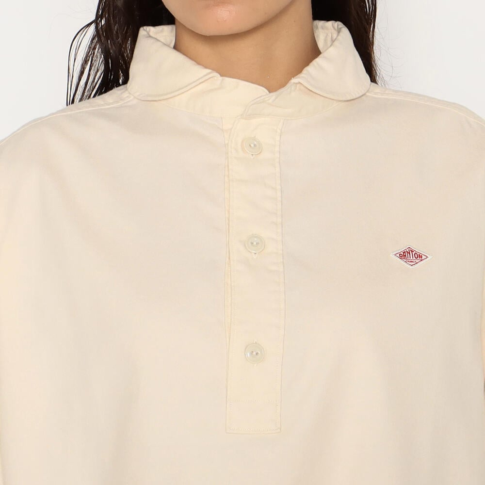 WOMEN'S COTTON FLANNEL ROUND COLLAR PULLOVER SHIRT｜SHIRT｜DANTON