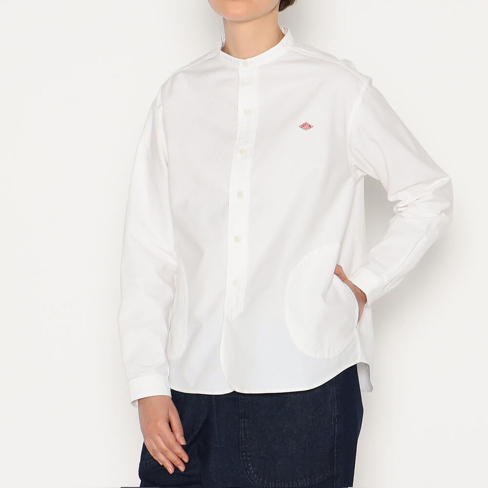 DANTON ホワイトジャケット ボタン付き DANTON [ダントン] W COTTON DRILL COLLARLESS SHORT JACKET [DT