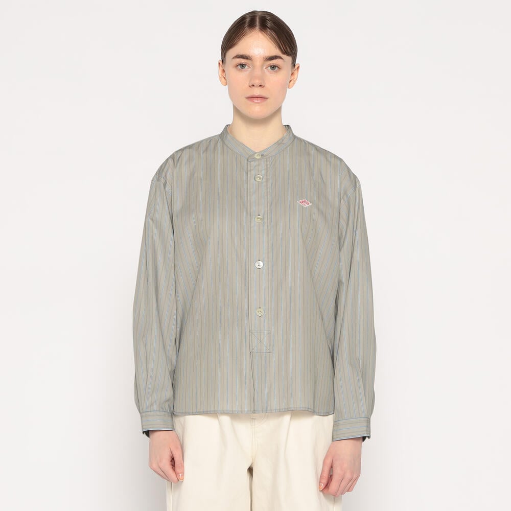 WOMEN'S COTTON POPLIN BAND COLLAR SHIRT｜SHIRT｜DANTON