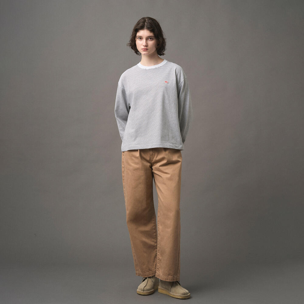 WOMEN'S COTTON DRILL TUCK STRAIGHT PANTS｜PANTS｜DANTON