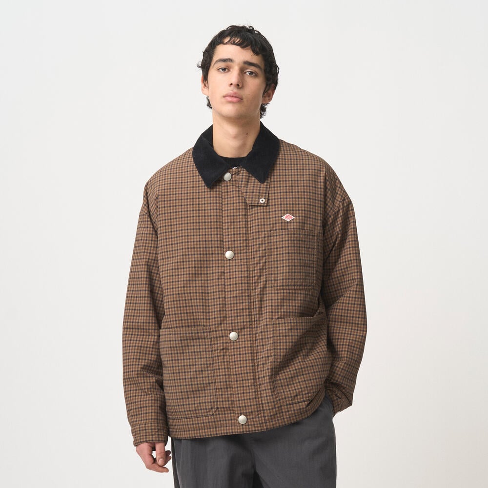 MEN'S NYLON TUSSAH WORK JACKET PLAID｜COAT｜DANTON(ダントン
