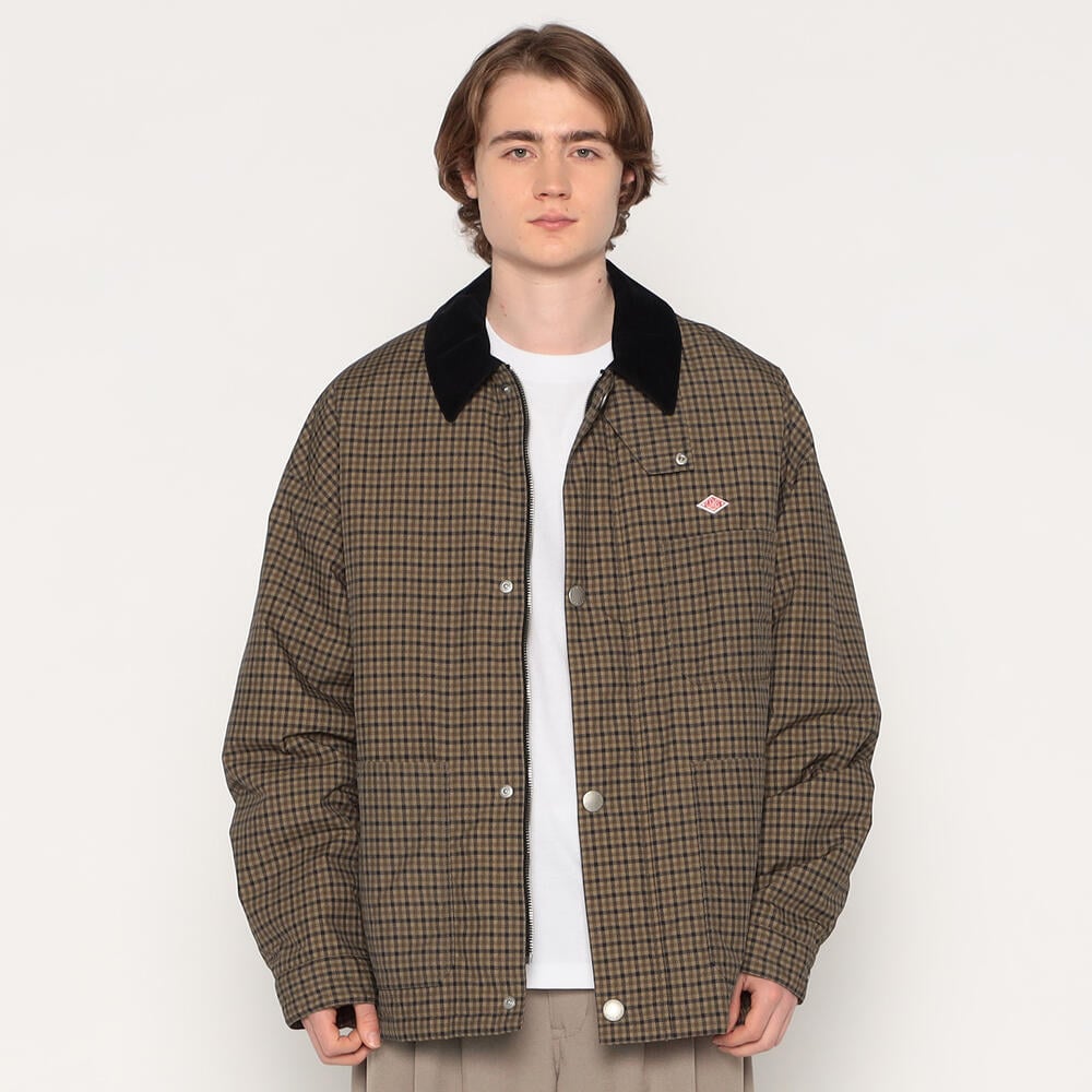 MEN'S NYLON TUSSAH WORK JACKET PLAID｜COAT｜DANTON(ダントン