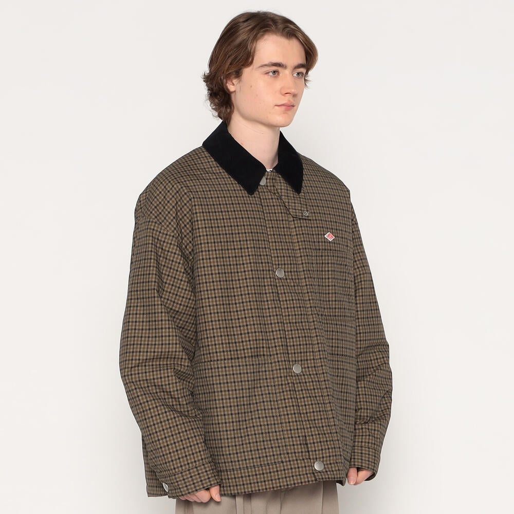 MEN'S NYLON TUSSAH WORK JACKET PLAID｜COAT｜DANTON(ダントン