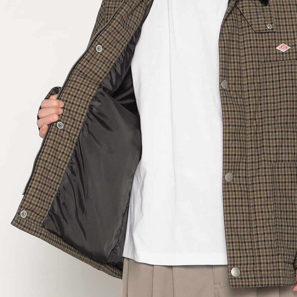 MEN'S NYLON TUSSAH WORK JACKET PLAID｜COAT｜DANTON(ダントン