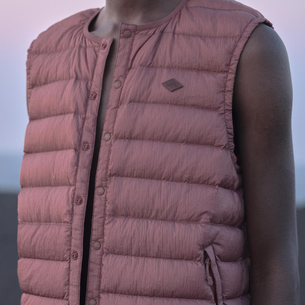 ののたん MEN'S NYLON TAFFETA WHITE GOOSE INNER DOWN VEST｜VEST｜DANTON