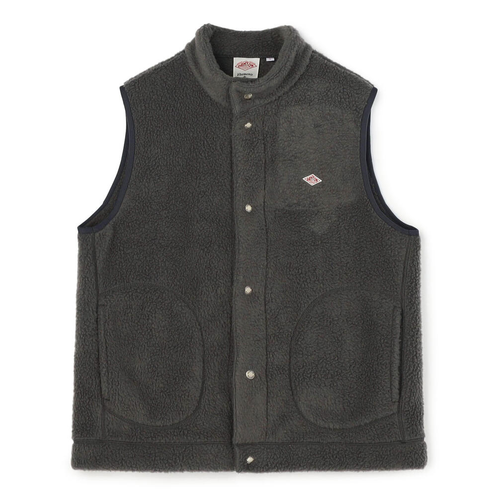 MEN'S DOUBLE FACE BOA STAND COLLAR VEST｜CUT AND SEWN｜DANTON