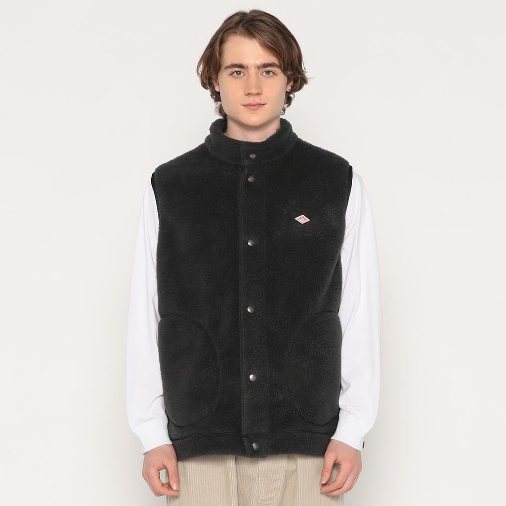 ダントン　DANTON ボアベスト MEN'S DOUBLE FACE BOA STAND COLLAR VEST｜CUT AND SEWN｜DANTON